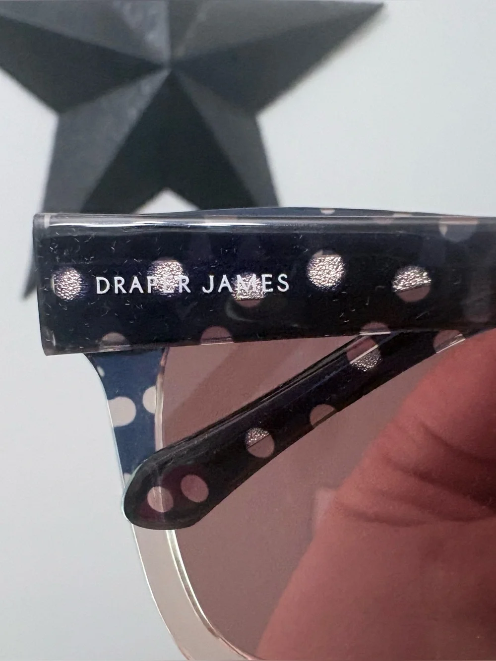 Draper James Navy Polka Dot Cat-Eye Sunglasses with Gradient Lenses